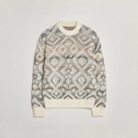 Pulls en laine d'hiver personnalisables pour hommes Pull surdimensionné avec design jacquard Col rond à la mode-Respirant à la mode