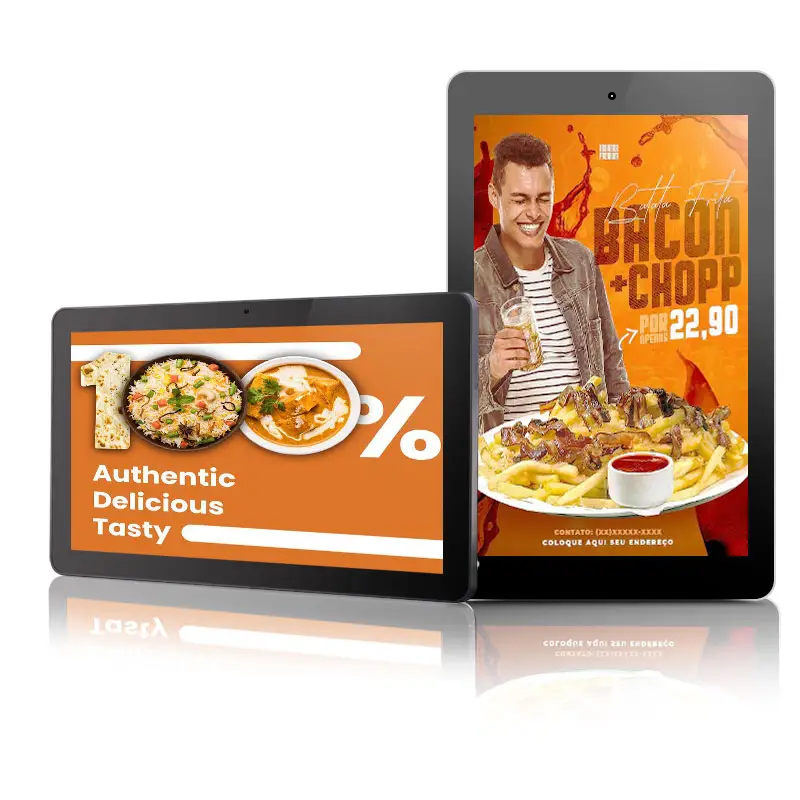 Indoor-Netzwerk Android Wifi LCD Digital Signage und Displays Warteschlange Monitore Bildschirm Restaurant Tischplatte Stand Werbung Player