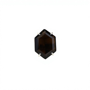 Bague de Noël en argent sterling 925 massif avec onyx noir naturel, forme hexagonale, sertie clos, pour femme, faite à la main, élégante, idéale pour les fêtes et les cadeaux - Product Image 1