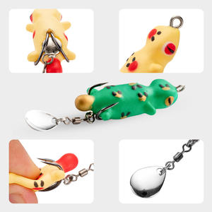 Señuelo <span class=keywords><strong>de</strong></span> Pesca Artificial Suave FUN Thailand Wind Luya Far Thunder Frog, 4.5cm/5.2g, Mini <span class=keywords><strong>Sapo</strong></span> Negro <span class=keywords><strong>de</strong></span> Acero Inoxidable con Doble Anzuelo y Sonido - Product Image 2