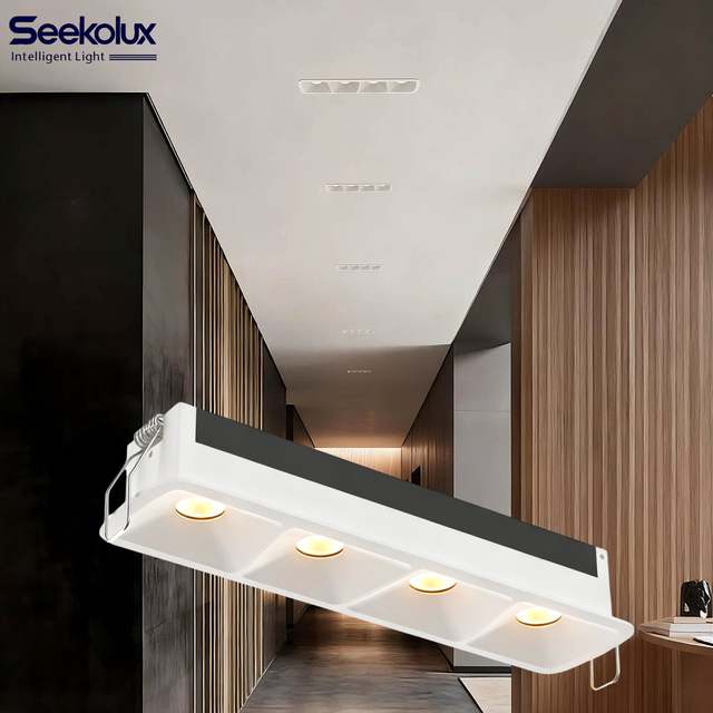 Hot Selling COB Grille Lights LED Linear Downlight 5W*4 Lens Reflector Optics DC 36V for Corridor Shop Office Modern Grill Light