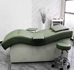 Table de massage réglable en cuir PU, lit de nettoyage facial, canapé de traitement pour salon de beauté avec armoire de rangement - Product Image 5