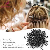 GlamorDove Coupe-extensions à logo personnalisé pour pointes K/I/U/V, Perles de colle à la kératine italienne pour extensions à la kératine par fusion