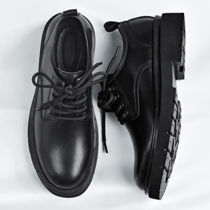 2025 zapatos casuales de negocios para Hombres estilo inglés cuero negro puntiagudos otoño nueva colección - Product Image 1