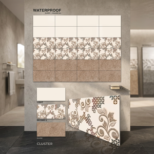 Carreaux muraux en céramique de luxe Foshan 300x600mm 12x24 en porcelaine émaillée, finition miroir bleu Méduse, pour hôtel, salle de bain, hall, extérieur - Product Image 3