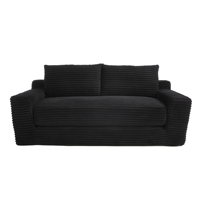 Canapé compact en mousse à mémoire de forme de 56 pouces pour salon - Sans assemblage, tissu en velours côtelé - Canapé compact pour appartements, noir