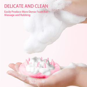 Cepillo de Silicona Suave Portátil Rosa de Última Generación para Masaje del Cuero Cabelludo y Champú, Cepillo Redondo Autolimpiante para el Cabello - Product Image 6