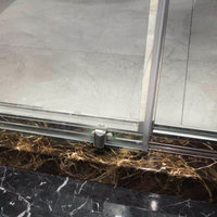 Porte de douche à rouleaux avec écran de salle de bain sans verre, clips sans verre