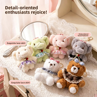 Porte-clés en peluche personnalisé petit éléphant, pendentif animal en peluche mignon et moelleux, porte-clés multicolore pour accessoire de sac