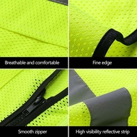 Gilet de sécurité réfléchissant jaune et vert fluorescent haute visibilité avec logo personnalisé et grandes poches