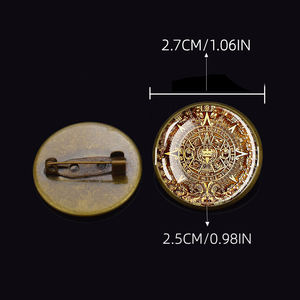 Calendario azteco della civiltà messicana ciondolo spilla in metallo spilla di notte incandescente creazione mito <span class=keywords><strong>per</strong></span> <span class=keywords><strong>regalo</strong></span> di nozze festa in lega - Product Image 2