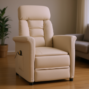 Fauteuil de massage crème 70,5 x 96,5 x 95 cm, vibration corporelle complète, usage domestique - Product Image 2