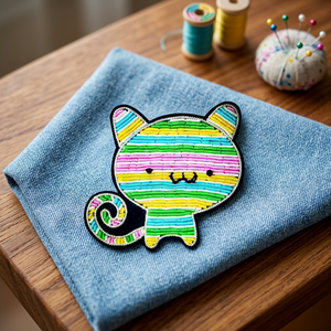 Insigne nominatif en soie brodée et émaillée personnalisable et tissu à coudre et feutre pour sacs Logo personnalisé - Product Image 3