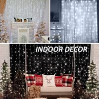 Tirai jendela gantung Led 200/300, 2/3m untuk dekorasi dinding kamar tidur, pesta dalam ruangan luar ruangan
