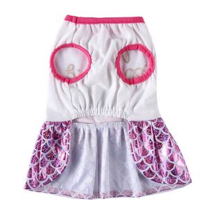 الأميرة حورية البحر مصغرة فستان زفاف فاخر للقطط والكلاب وردي القوس عقدة البوليستر طباعة ملابس الحيوانات الأليفة لموسم الخريف عيد الحب القط - Product Image 2