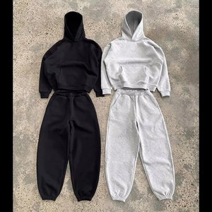 Унисекс-костюм: мужской винтажный спортивный костюм 2-в-1 с капюшоном, дышащий, из экологичного флиса, осенний худи и спортивные брюки с логотипом спереди - Product Image 4