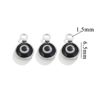 Nouveaux bijoux de mode en acier inoxydable plaqué or 18 carats, pendentifs multicolores en émail avec des breloques en forme d'œil porte-bonheur pour la création de bijoux DIY