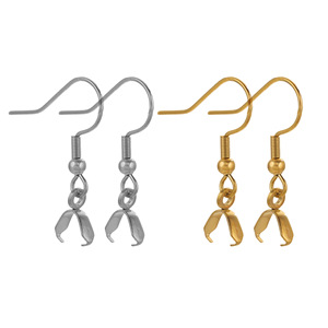 Wholesale 18K Gold Plated Pendant Melon Seeds Clasp Stainless Steel Ear Wire <b>Earring</b> <b>Hooks</b> 0.7*21mm Jewelry Making Diy Findings - Product Image 1