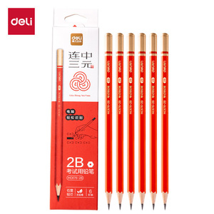 Lápiz Deli 2B HC676-2B Hexagonal para Exámenes y Prácticas, con Núcleo de Grafito y Cuerpo de Madera - Product Image 1
