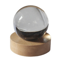 Lampe de nuit créative DIY moderne en bois 3D avec boule de cristal, base LED blanc chaud, alimentation par piles ou prise secteur, 50000 heures, YUENIUNIU