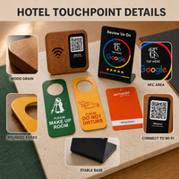 Support mural en bois pour carte-clé d'hôtel NFC RFID, étiquette WiFi, support de table avec code QR, logo personnalisé, solution de contrôle d'accès pour l'hôtellerie
