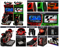 Machine de jeu d'arcade DX Racing d'occasion, simulateur de conduite monopluje à monnayeur, lumières LED, pour centres de divertissement commerciaux (FEC), en métal