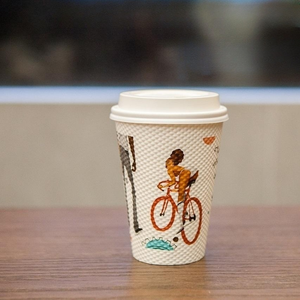 Design gratuito usa e getta a prova di testa carta da stampa flessografica tazza da caffè coperchio in plastica tazza di carta 8 oz bicchieri di carta caffè personalizzati - Product Image 2