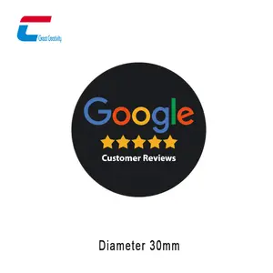 Custom Printing Programmable NFC Google Reviews Sticker Facebook Instagram NFC Review Tag