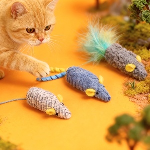 3-pack realistische muis-kattenspeelgoed met kattenkruid, zacht pluche kauwspeelgoed, verjaardagscadeau, kattenpret binnenshuis, hondenaccessoires, huisdierkleding - Product Image 1