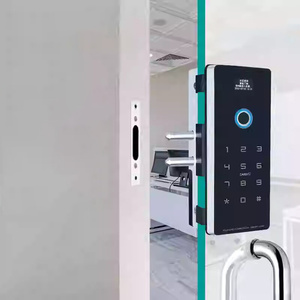 Design moderno di vetro serratura porta codice di impronte digitali Hotel catenaccio di sicurezza senza chiave elettrico Smart serratura per porta in vetro senza cornice - Product Image 4