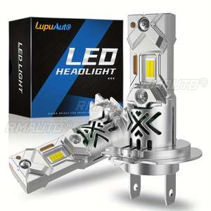 2 Piezas de Faros Delanteros LED H7 para Automóvil, Aluminio, 30000LM, Chips CSP, Brillo de 6000K, Luz Blanca, Conexión Plug and Play - Product Image 1