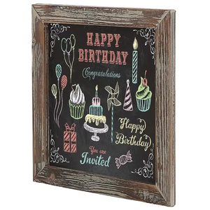 <span class=keywords><strong>Pizarra</strong></span> Vintage Cuadrada Marrón con Marco de Madera de Pino, para Montar en Pared, Magnética, Estilo Rústico Francés, Decoración para Bodas, Tamaños Personalizados, Opciones de Logotipo - Product Image 2