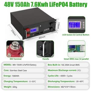 CERRNSS 16S 200A BMS 6000 + 사이클 7680Wh 7.68KW 인버터 배터리 LiFePO4 팩 배터리 48V 150Ah 리튬 이온 인산염 배터리 - Product Image 2