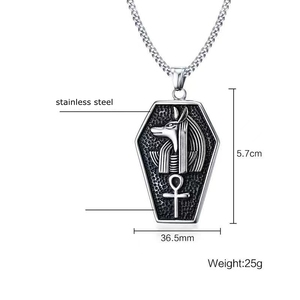 Reiki — collier <span class=keywords><strong>de</strong></span> cheville en acier inoxydable pour hommes, chaîne à pendentif en argent, dieu <span class=keywords><strong>de</strong></span> la mort des sorcières, accessoire Vintage - Product Image 2