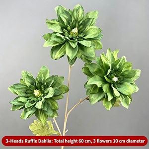 Bouquet de fleurs artificielles de dahlias à 3 têtes de haute qualité en soie pour décoration de mariage professionnelle, fête à domicile, approvisionnement direct usine - Product Image 4