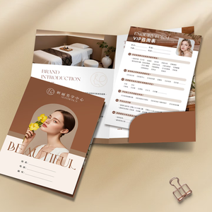 โฟลเดอร์นำเสนออุตสาหกรรมความงาม A4/A5ที่มีกระเป๋าและช่องเสียบการ์ดสำหรับทำผมร้านทำเล็บและการสร้างแบรนด์ดูแลผิว - Product Image 4