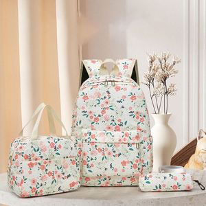 Wholesale Factory Price Floral Student <b>Backpack</b> 3Pcs High Quality Travel Girl's School Bag Set With Lunch Bag - Product Image 1