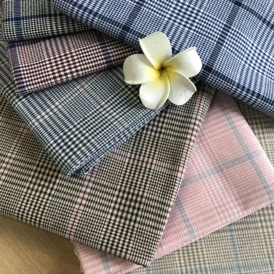 Fabricante de China, fundas textiles para el hogar de pata de gallo, vestidos de sofá, tela de poliéster de rayón de algodón gingham para mujer