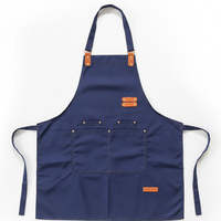 Bavoir d'impression de broderie de logo personnalisé en gros tablier de nettoyage de chef de cuisine noir blanc taille lavable
