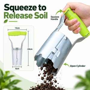 Stainless Steel Bulb Planter Tool with Depth <b>Marker</b>, Manual Seedling Transplanter for Garden <b>Planting</b> - Product Image 4