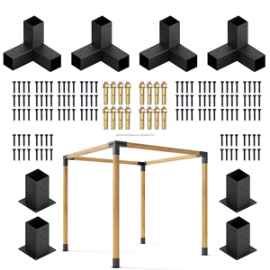 Custom <strong>Pergola</strong> Brackets <strong>Metal</strong> 3way Base Connector Outdoor Steel Pavilion Bracket Waterproof Outdoor Roof Garden <strong>Pergola</strong> Bracket - Product Image 3