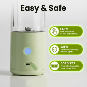 Rechargeable Portable Mini Blender Smoothie Maker Use Push Button <b>Control</b> Ice Crushing 6 Blades Mini Blender Portable - Product Image 3