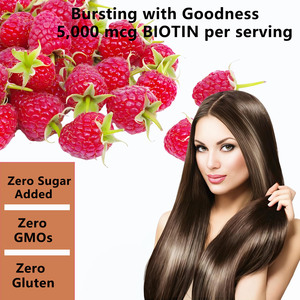 Gummies de biotine à marque privée avec biotine sodique pour la santé des cheveux – Compléments sains sans sucre ajouté - Product Image 5