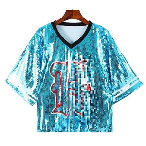 Camiseta sin mangas con lentejuelas del día del juego de la <span class=keywords><strong>mujer</strong></span> de Texan personalizada de para <span class=keywords><strong>mujer</strong></span> - Product Image 1