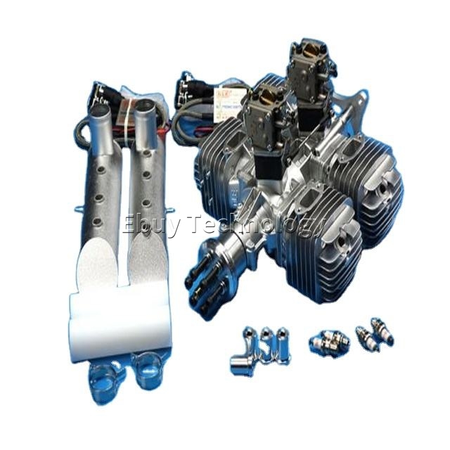 DLE222 Aircraft Model Gasoline Engine Four-cylinder Two-stroke Side Exhaust Natural Air-cooled Hand Start Displacement 222CC DIY