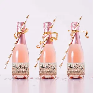 Personalized 20-Pack Bottle Labels For Mini Champagne Wine