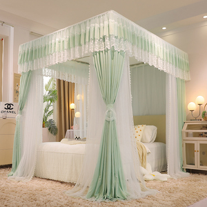 Mới hai lớp giường tán với que Rèm kem ren lưới chống muỗi cho phong cách hoàng gia, Chặn ánh sáng và chống muỗi - Product Image 6