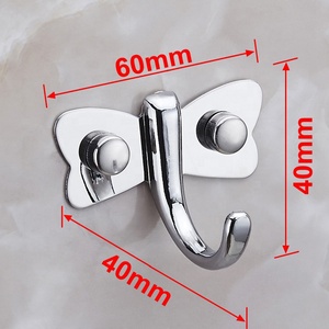 Hf Phong Cách Mới Bướm Hình Dạng Treo Tường Kẽm Hợp Kim Thép Không Gỉ Phòng Tắm Áo Duy Nhất Móc Khăn Móc Áo Móc - Product Image 6