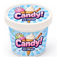 Seau à glace en polypropylène pour emballage alimentaire, 100 ml, 3,5 oz, 8 oz, avec couvercle à vis, en stock, vente chaude