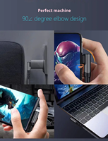 Câble USB C à angle droit de 90 degrés 100W, 5A, charge rapide, câble tressé Type C vers Type C, cordon de charge USB-C en nylon et alliage d'aluminium